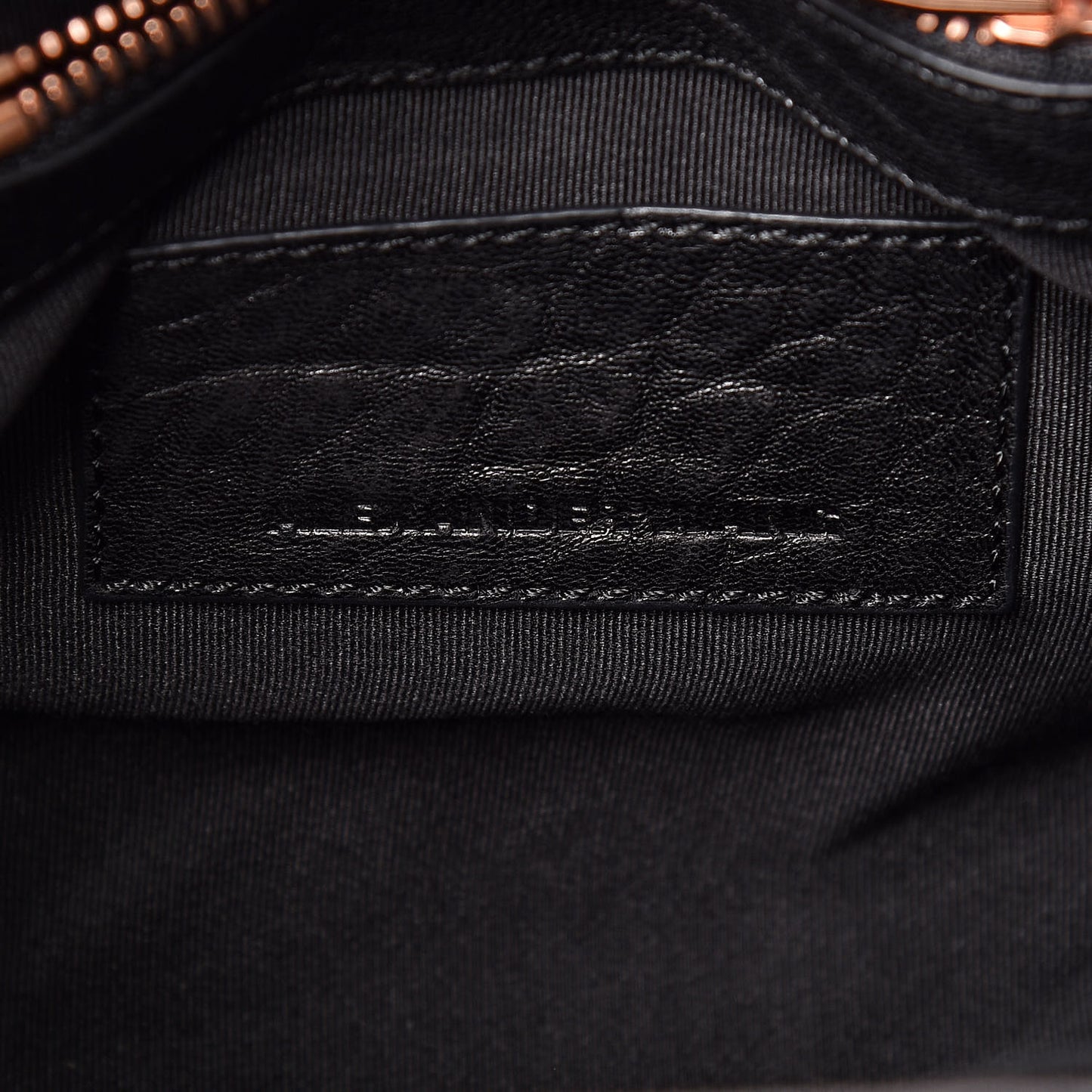 Pebbled Lambskin Mini Rockie Black Rose Gold Hardware