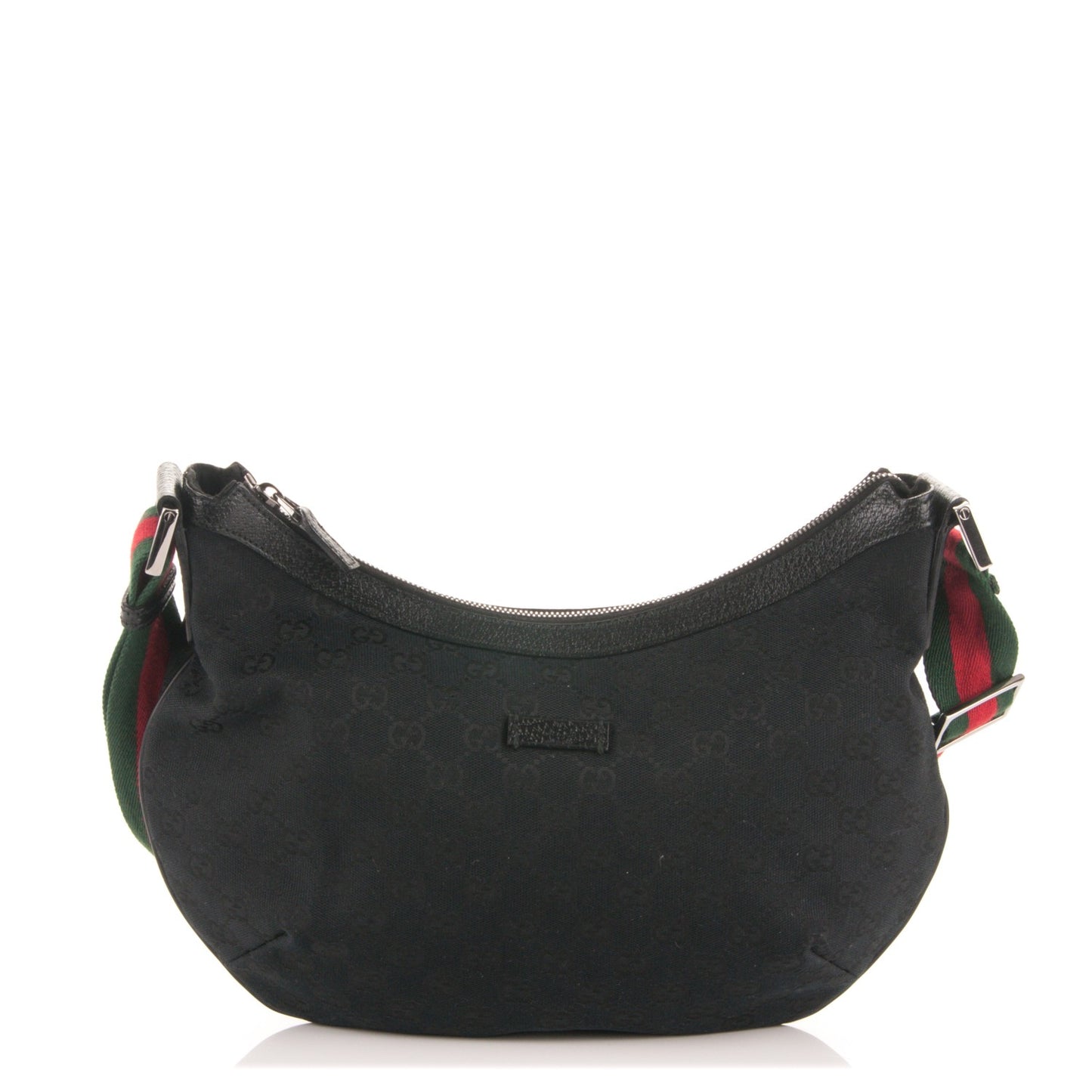 Monogram Web Medium Half Moon Hobo Black