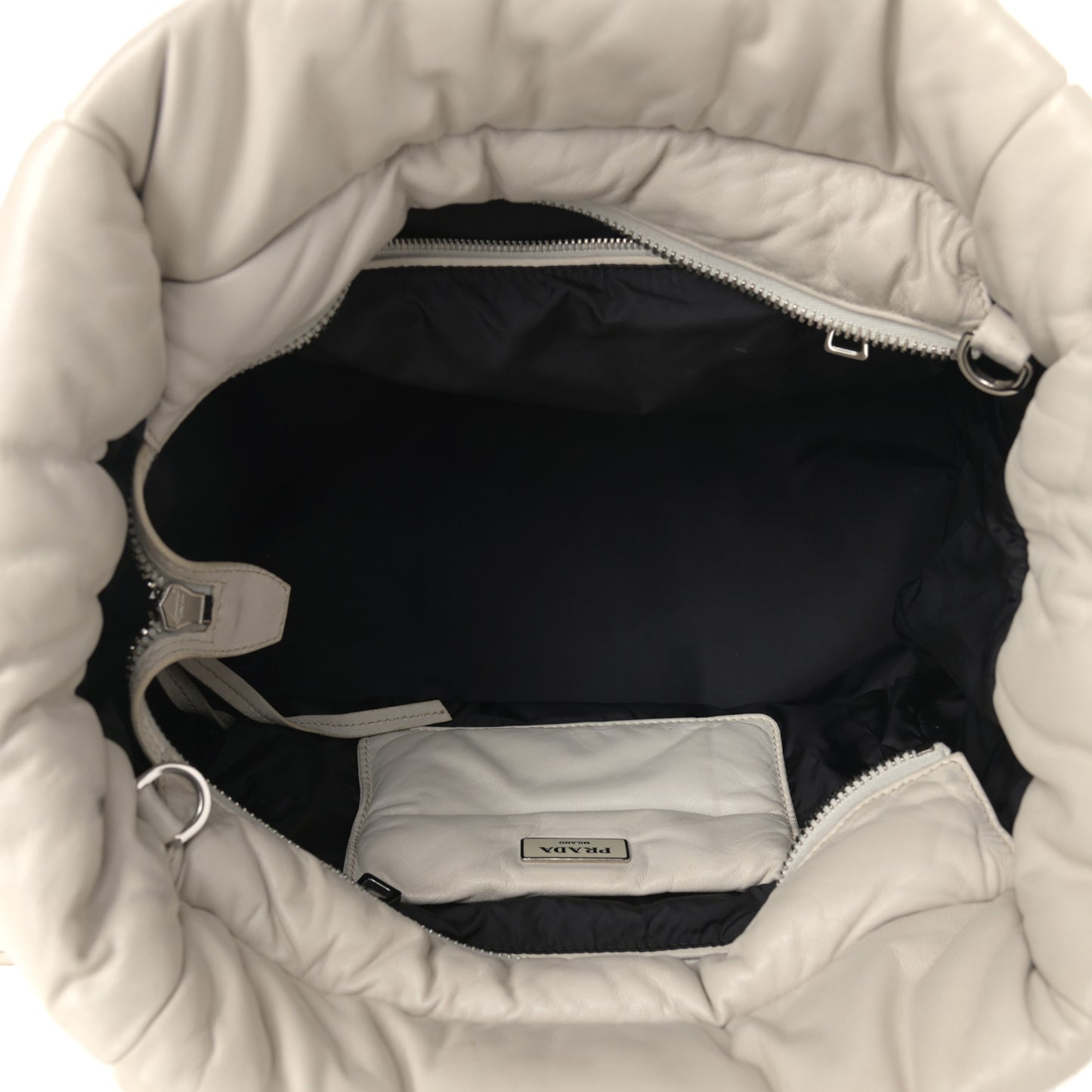 Nappa Bomber Tote Bianco