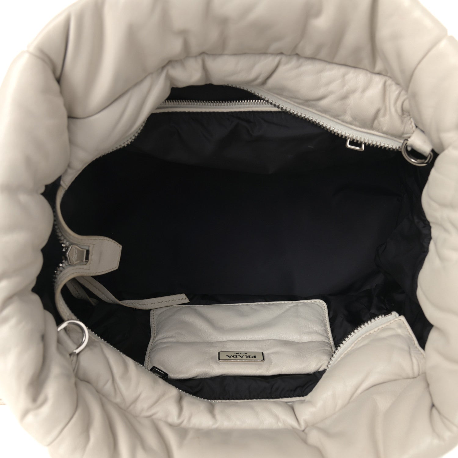 Prada Nappa Bomber Tote Bianco 4 of 12