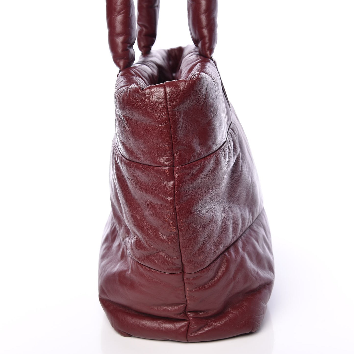 Lambskin Quilted Large Coco Cocoon Tote Burgundy