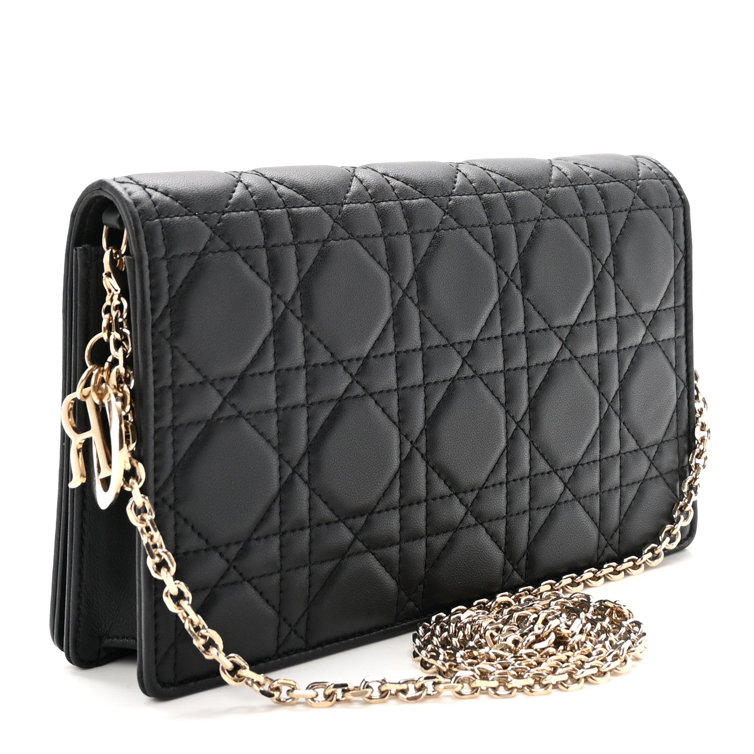 Christian Dior Lambskin Cannage Lady Dior Pouch Black 4 of 10