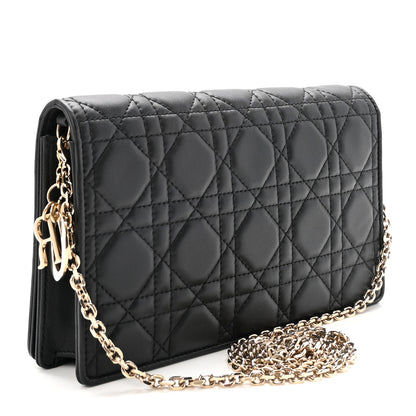 Christian Dior Lambskin Cannage Lady Dior Pouch Black 4 of 10