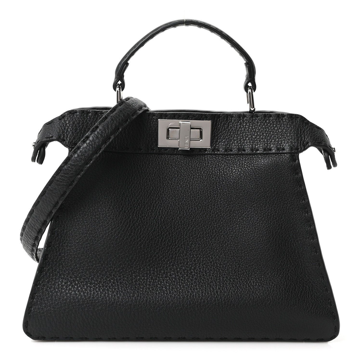Fendi Cuoio Romano Selleria Chamois Small Peekaboo I SEE U Satchel Black Camel Sunflower 1 of 10