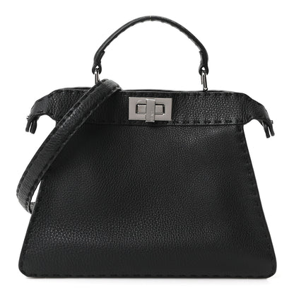Fendi Cuoio Romano Selleria Chamois Small Peekaboo I SEE U Satchel Black Camel Sunflower 1 of 10