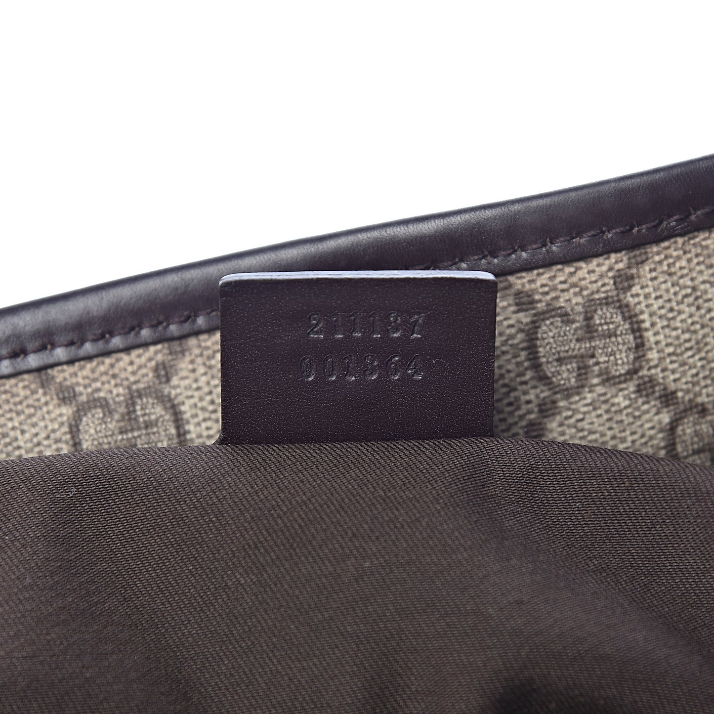GG Supreme Monogram Medium Zippered Shopping Tote Dark Brown