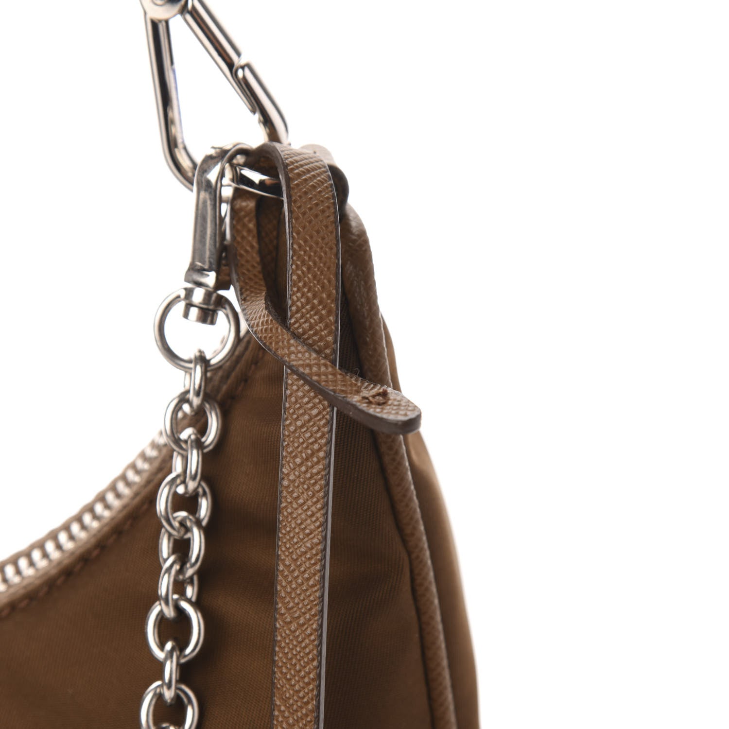 Prada Tessuto Nylon Saffiano Re-Edition 2005 Shoulder Bag Cacao 10 of 13