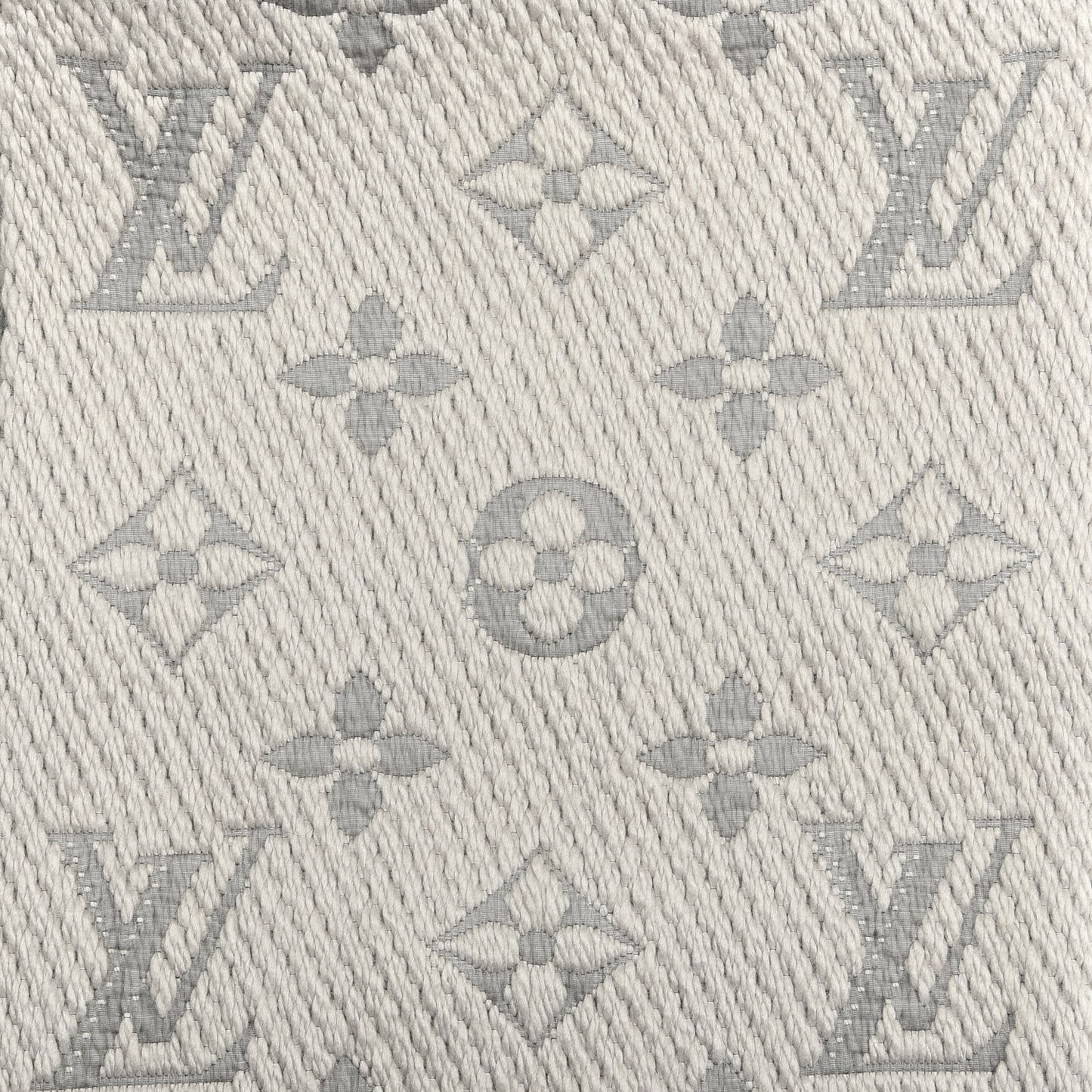 Wool Silk Logomania Scarf Pearl Grey