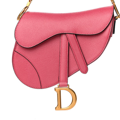 Christian Dior Grained Calfskin Mini Saddle Bag Pink 9 of 13