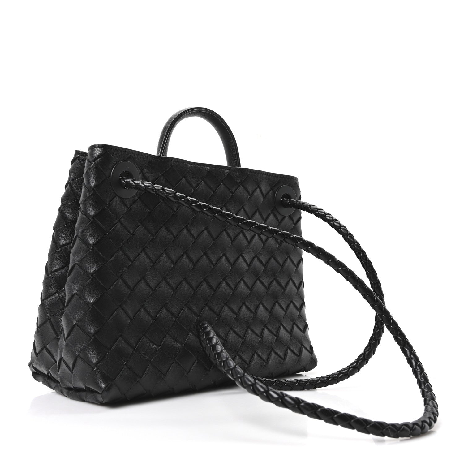 Bottega Veneta Nappa Intrecciato Small Andiamo Shoulder Bag Black 3 of 9