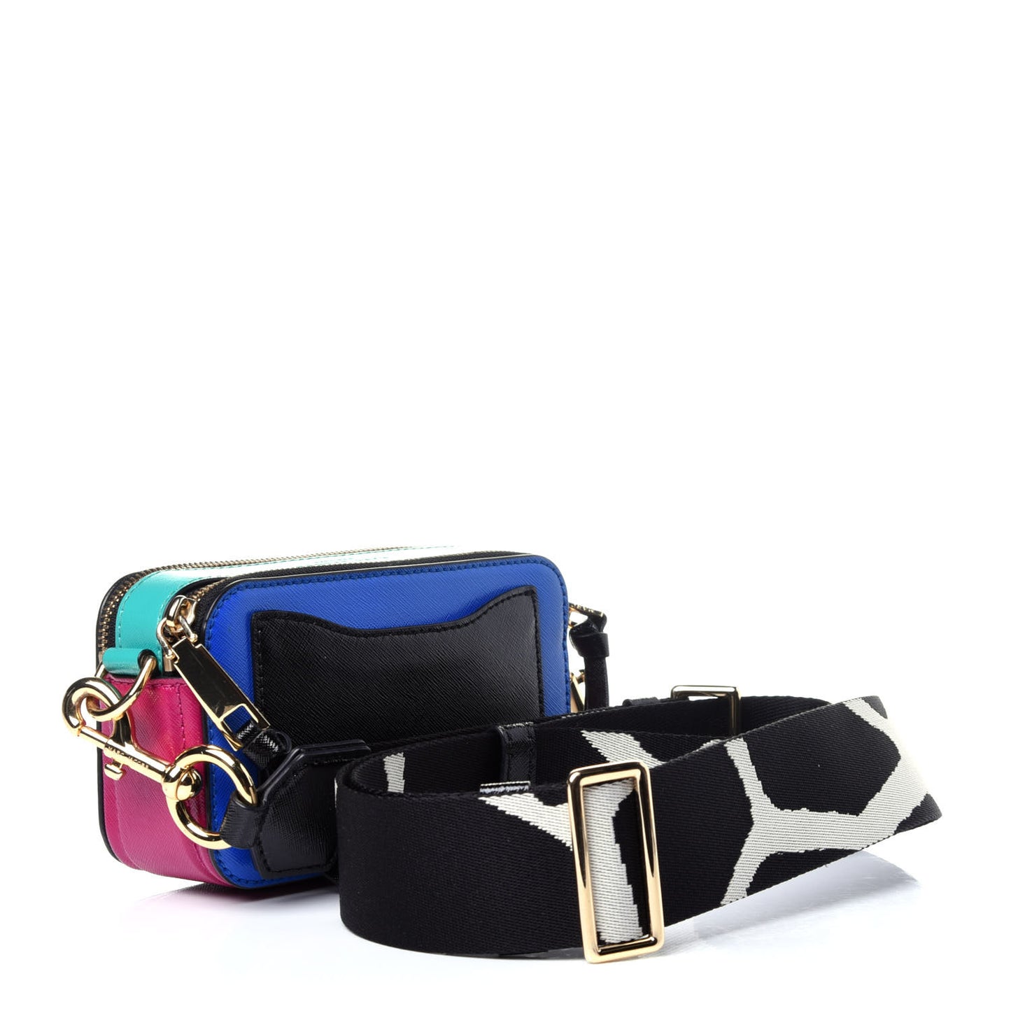 Saffiano Small Snapshot Camera Bag Academy Blue Multicolor