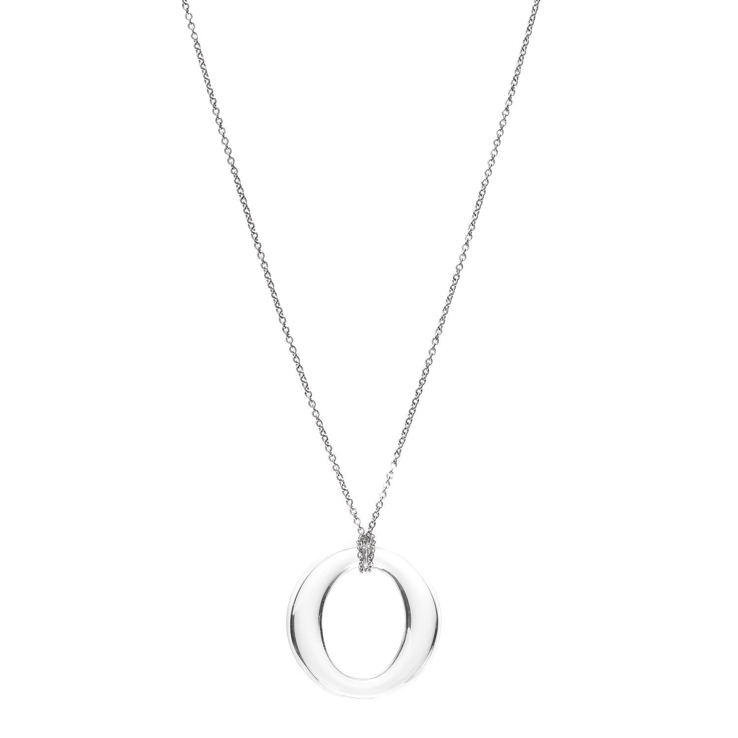 Tiffany Platinum Rock Crystal Quartz Elsa Peretti Sevillana Pendant Necklace 1 of 5