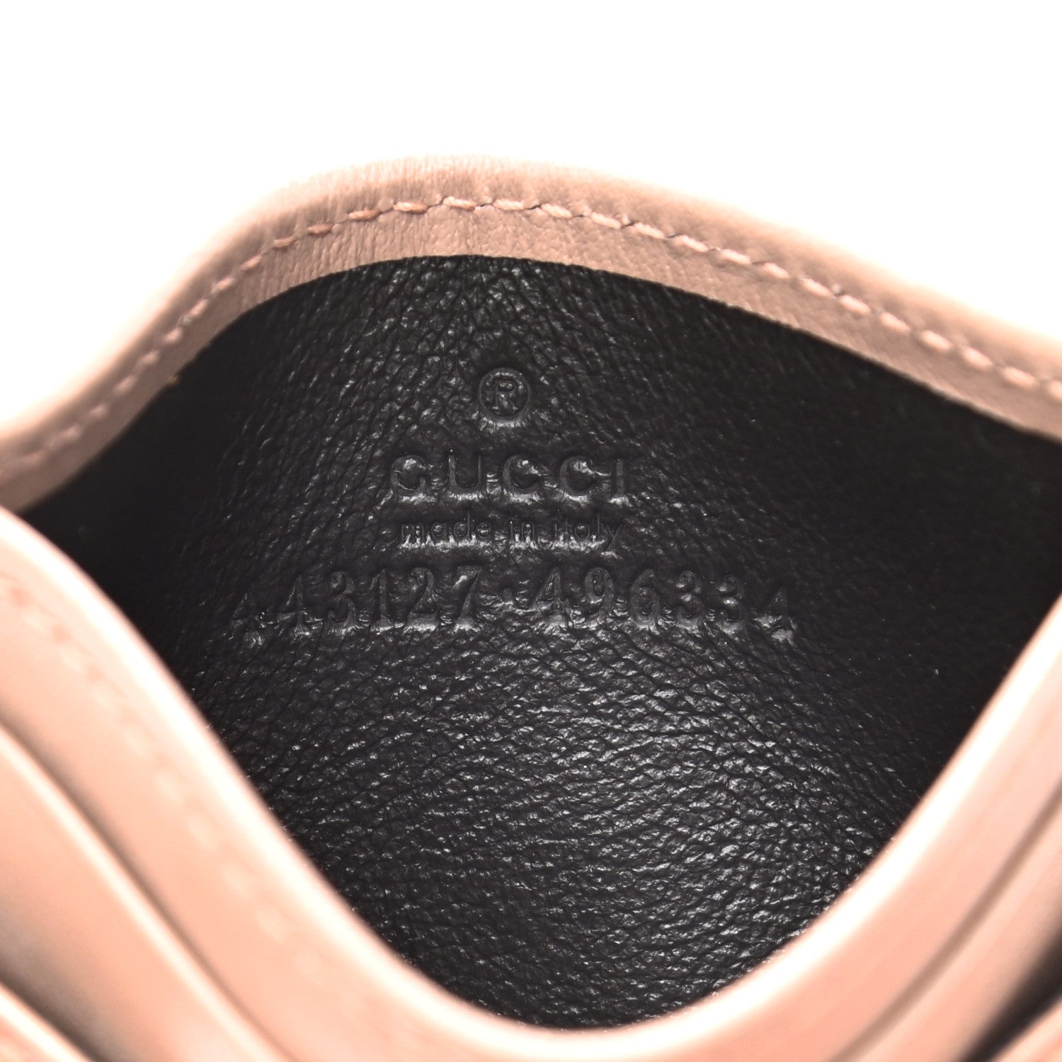 Gucci Calfskin Matelasse GG Marmont Card Holder Porcelain Rose 6 of 6