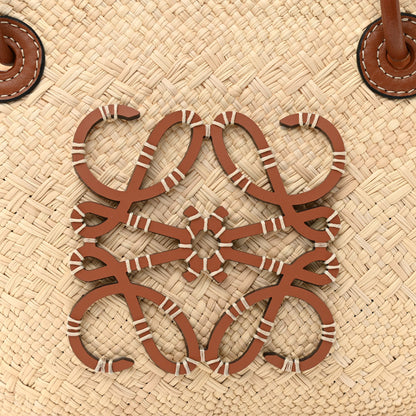 Loewe Calfskin Raffia Small Anagram Basket Tote Bag Natural Tan 7 of 11