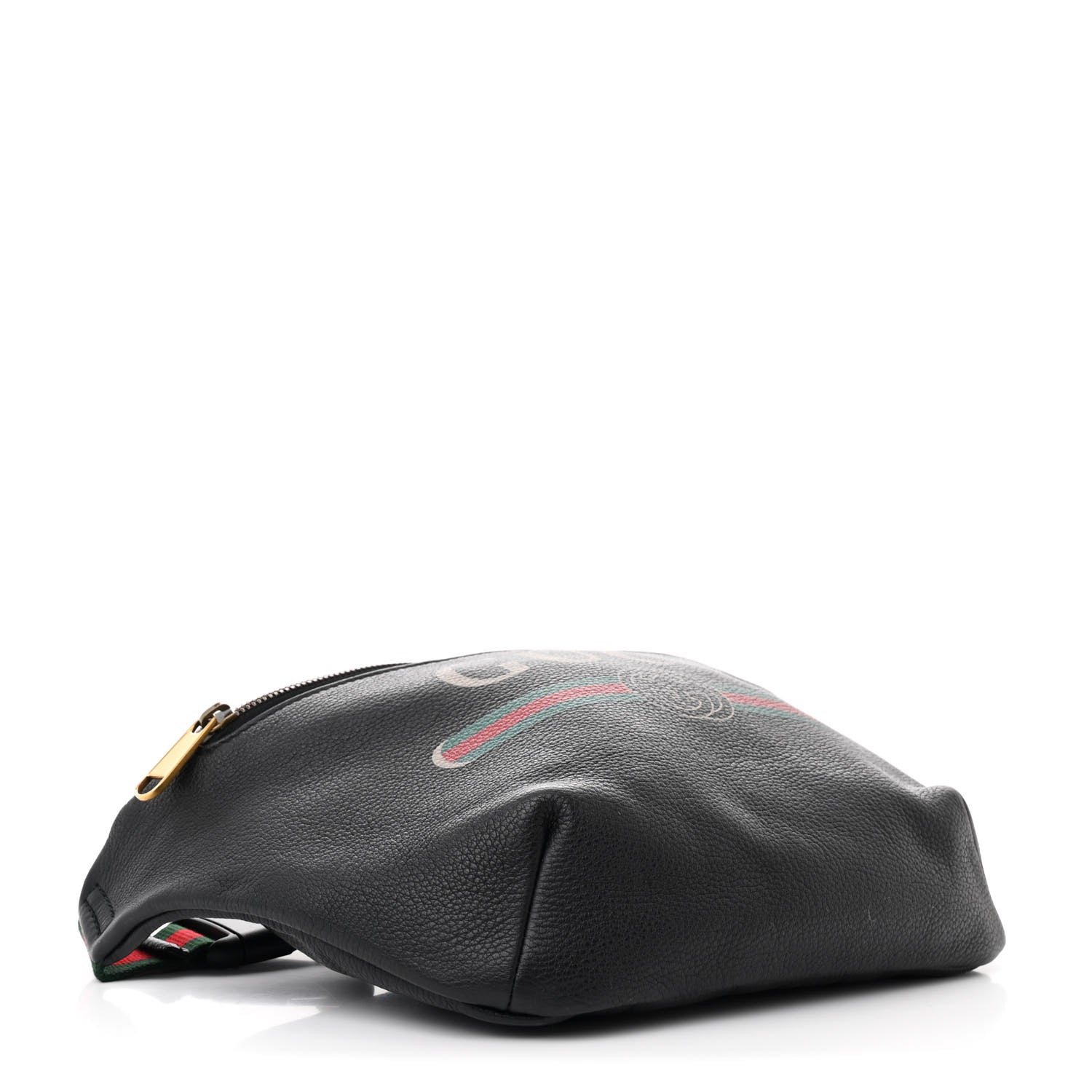 Gucci Grained Calfskin Logo Belt Bag Black 4 of 10