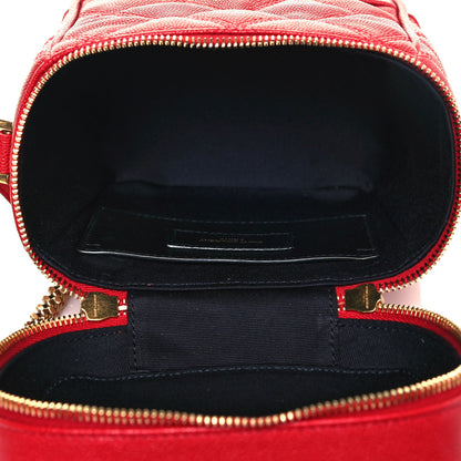 Saint Laurent Grain de Poudre Quilted 80's Vanity Bag Red 5 of 12