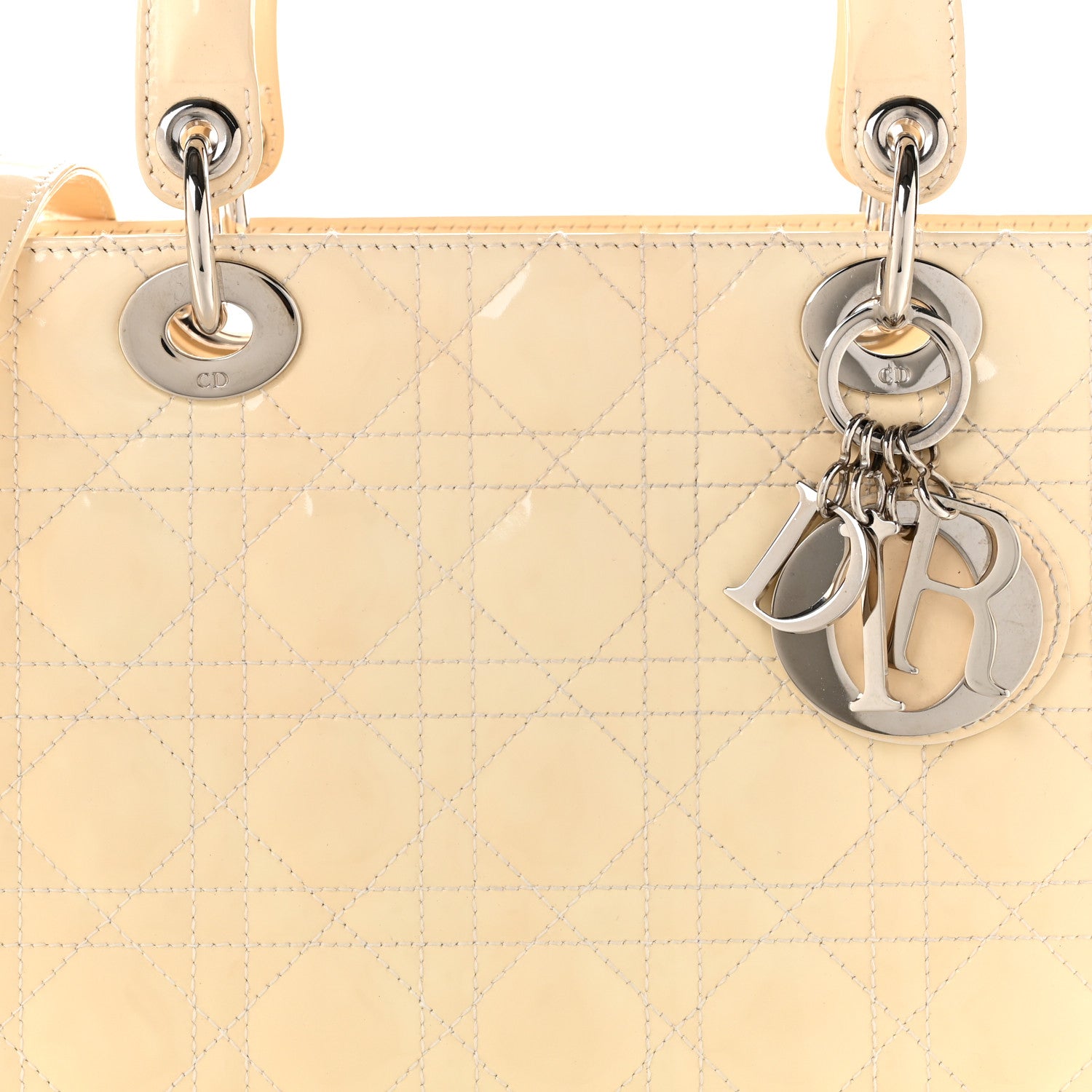 Christian Dior Patent Cannage Large Lady Dior White 8 of 11