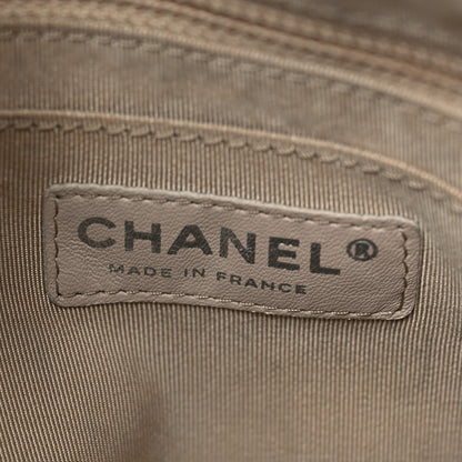 Chanel Deerskin Chevron Medium CC Chain Bucket Drawstring Bag Beige 5 of 7