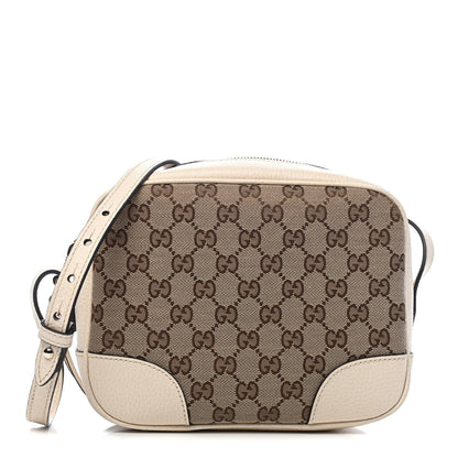 Gucci Monogram Dollar Calfskin Mini Bree Messenger Bag Beige Ebony Avoire 1 of 9