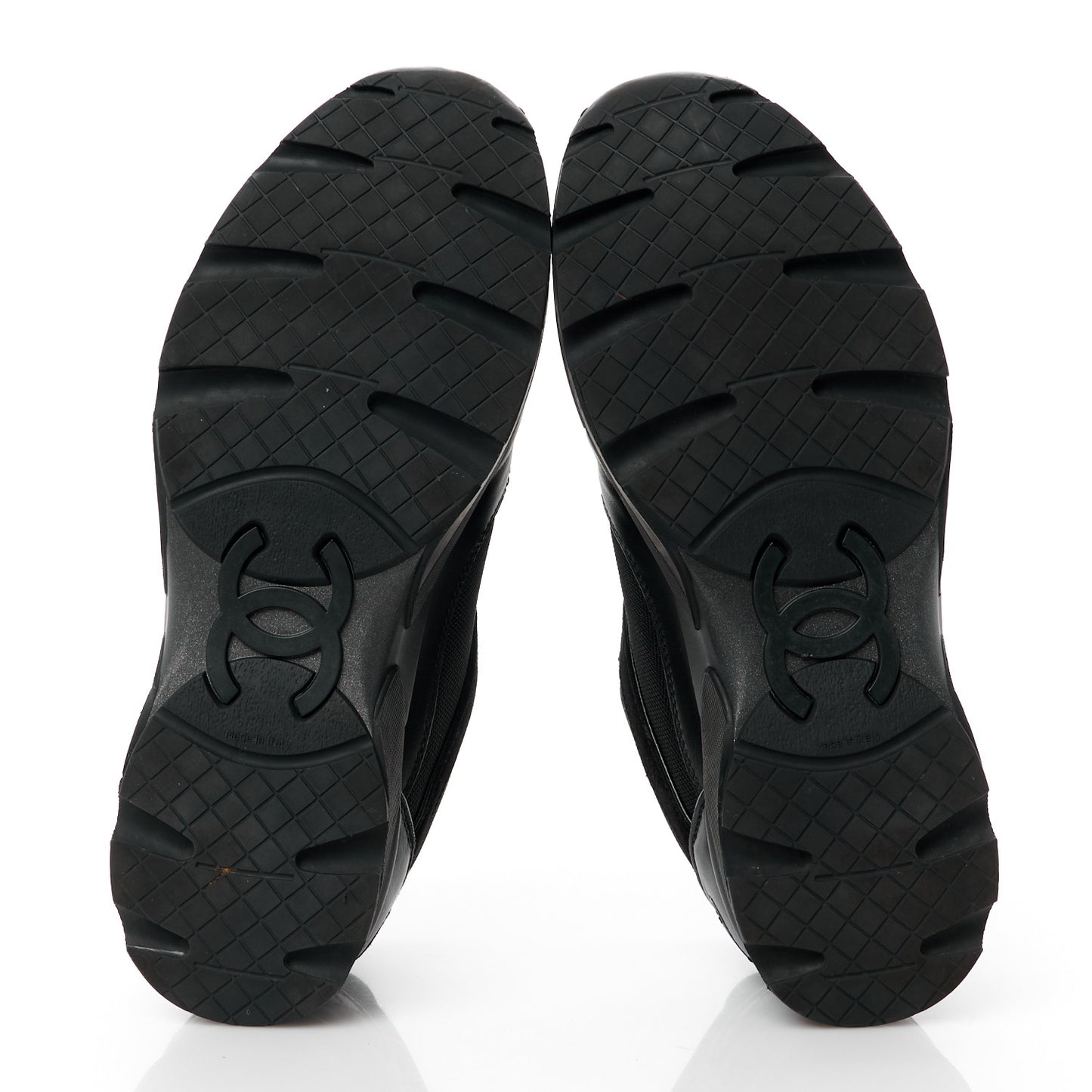 Toile Suede Calfskin CC Sneakers 38 Black