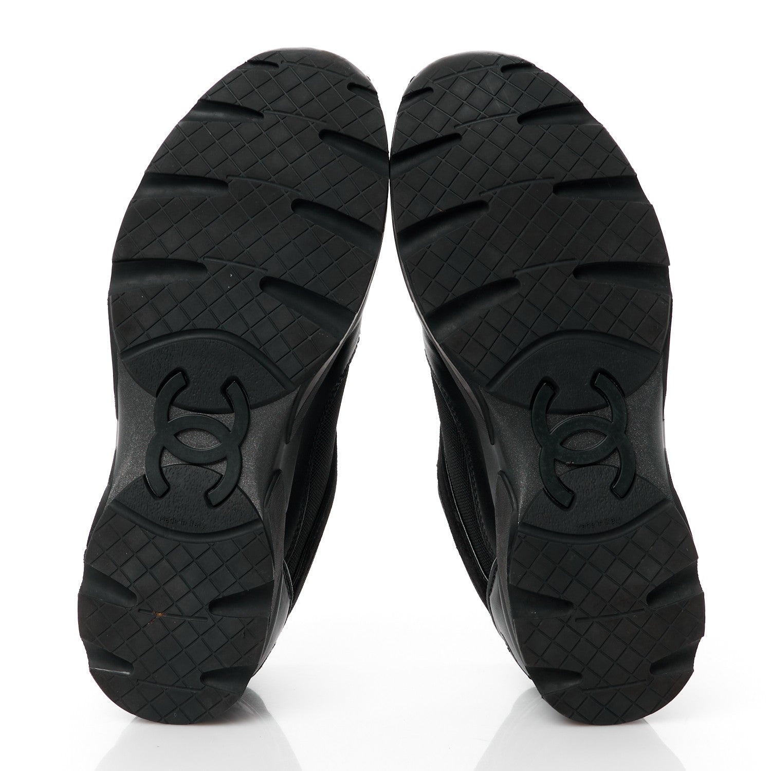 Chanel Toile Suede Calfskin CC Sneakers 38 Black 5 of 10