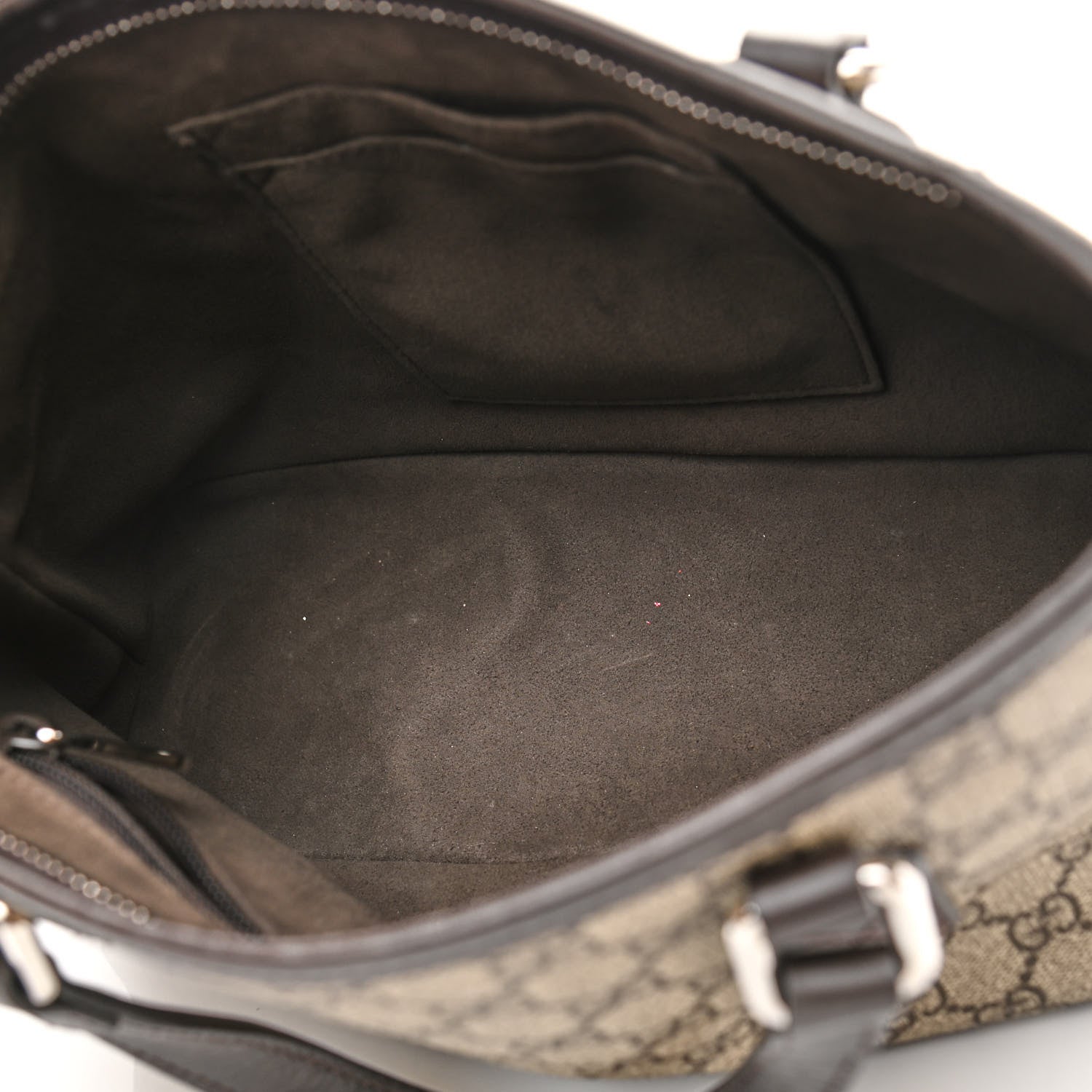 Gucci GG Supreme Monogram Small Zippered Tote Dark Brown 5 of 11