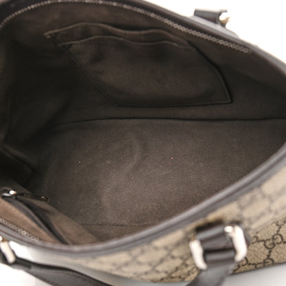 Gucci GG Supreme Monogram Small Zippered Tote Dark Brown 5 of 11