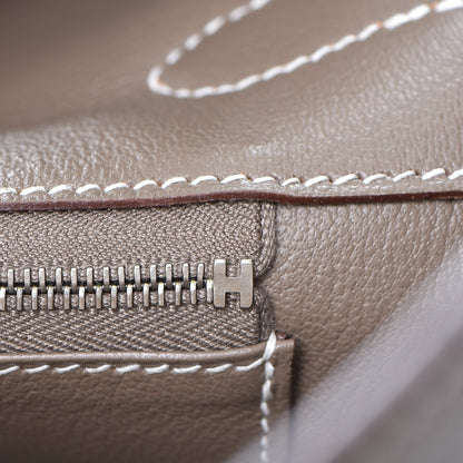 Hermes Taurillon Clemence Birkin 35 Etoupe 21 of 30