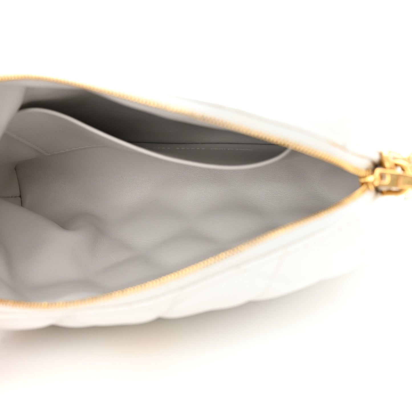 Nappa Calfskin Quilted Touch B Camera Shoulder Bag White
