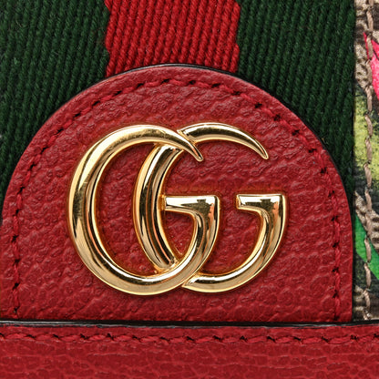Gucci GG Supreme Monogram Flora Web Ophidia Card Case Red 10 of 11