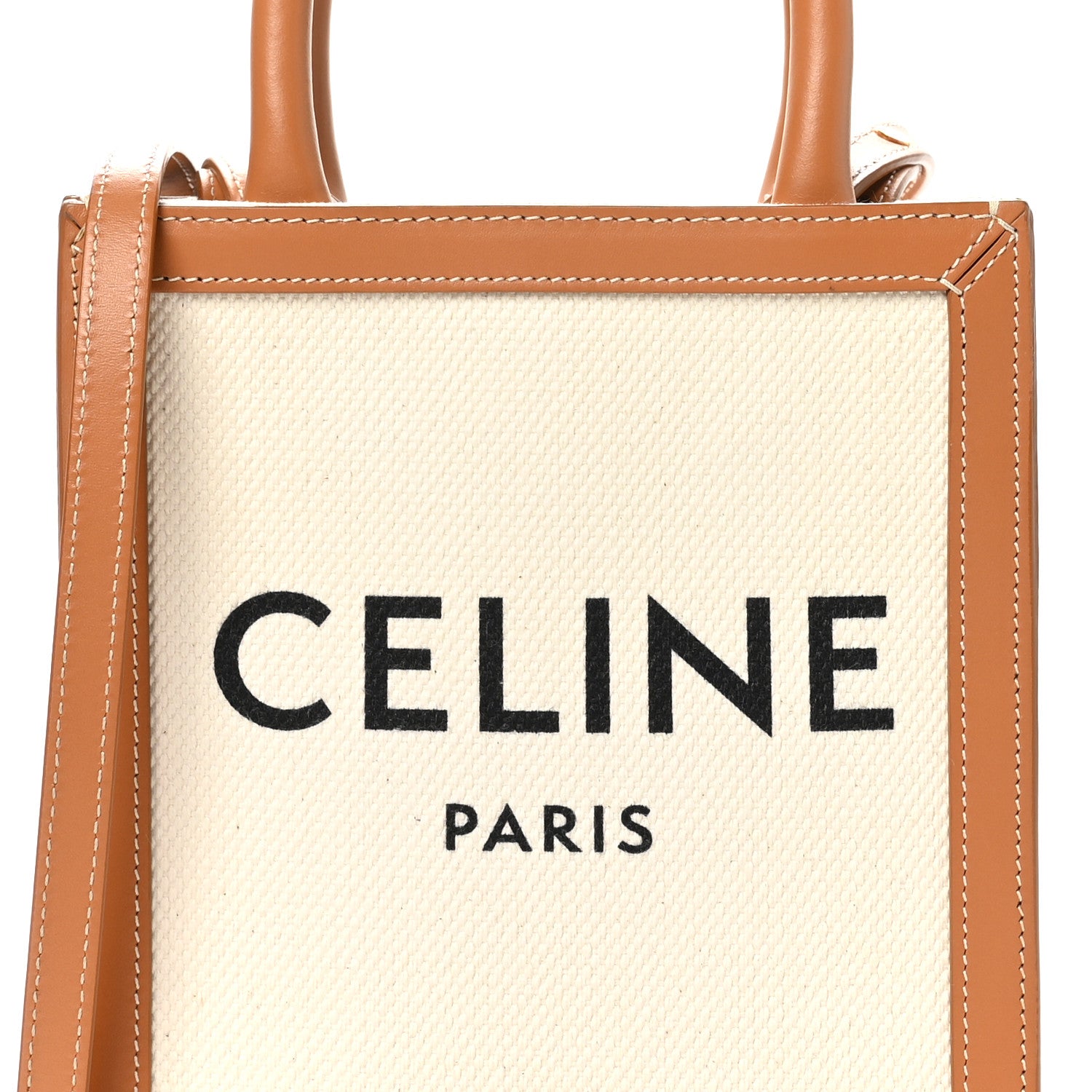 Celine Canvas Calfskin Mini Vertical Cabas Natural Tan 6 of 8