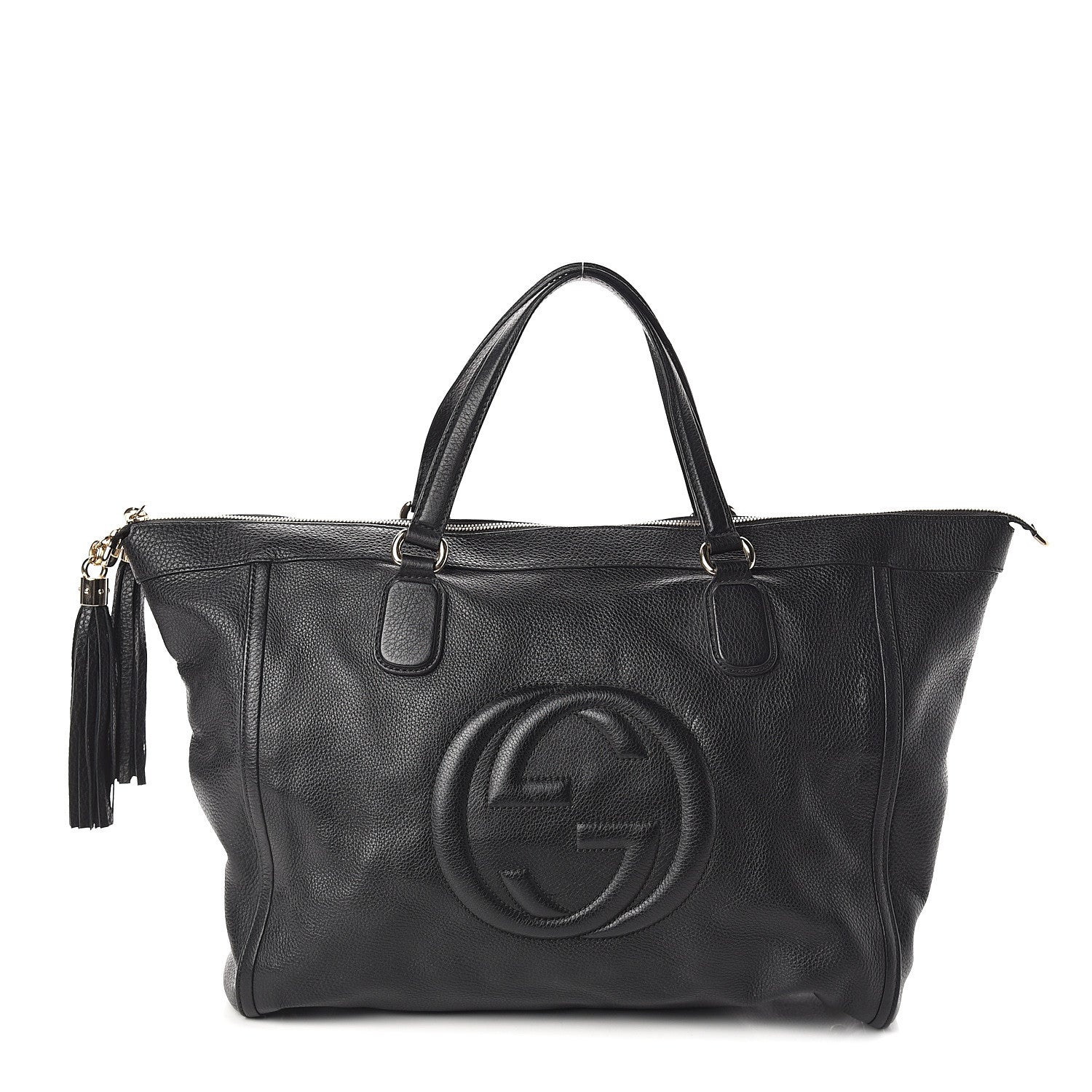 Gucci Pebbled Calfskin Large Soho Top Handle Bag Black 1 of 8