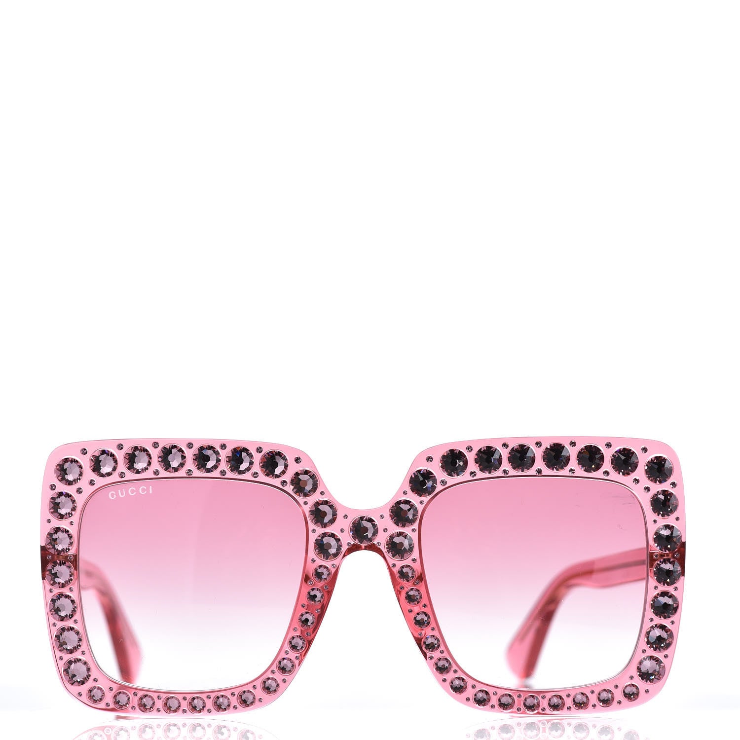 Gucci Acetate Crystal Oversize Sunglasses GG0148S Pink 3 of 7