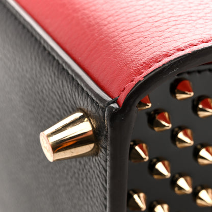 Christian Louboutin Calfskin Empire Patent Studded Medium Paloma Loulou Carmin Black 13 of 13