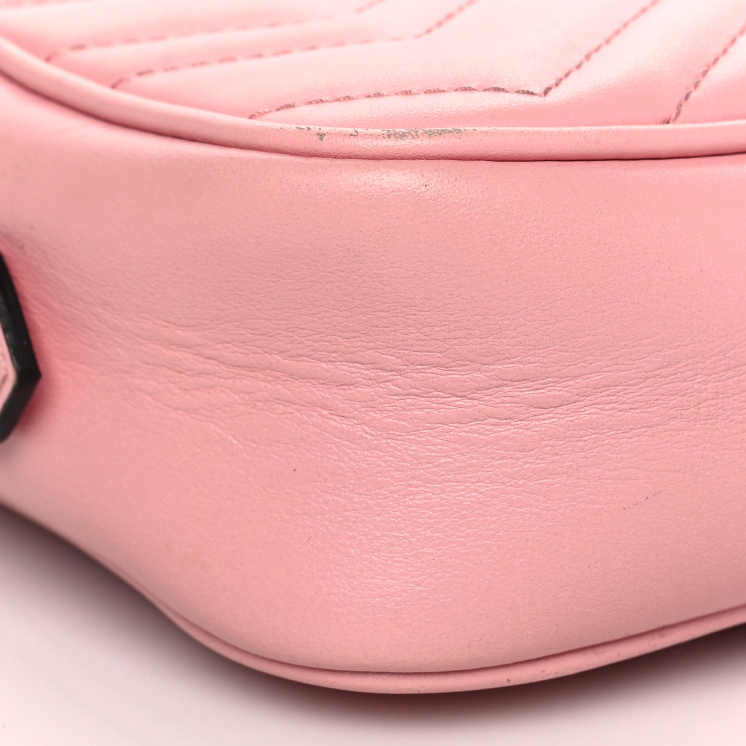 Gucci Calfskin Matelasse Mini GG Marmont Chain Shoulder Bag Wild Rose 10 of 11