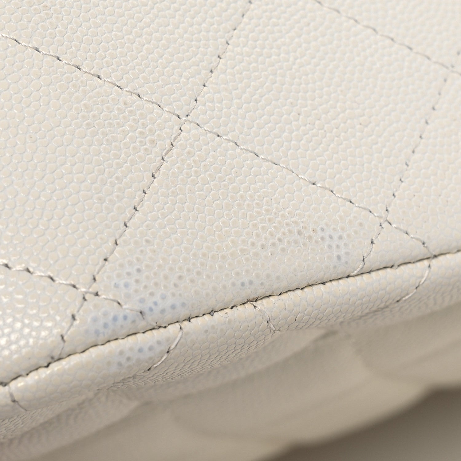 Chanel Caviar Quilted Jumbo Double Flap White 17 of 22