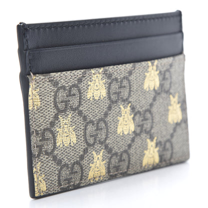 Gucci GG Supreme Monogram Bees Card Holder Black 3 of 6