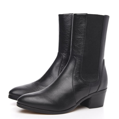 Chanel Calfskin Elastic Short Boots 35.5 Black 3 of 9