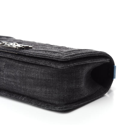 Chanel Denim Quilted Medium Boy Flap Black 7 of 11