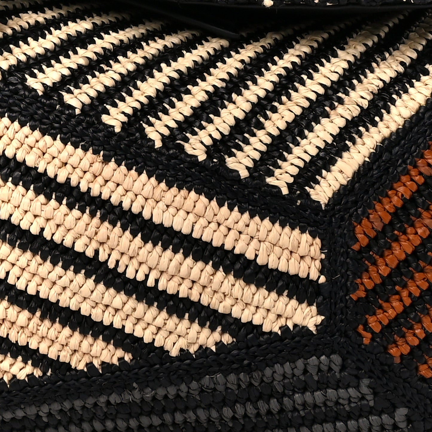 Raffia Calfskin Small Puzzle Bag Natural Honey Gold