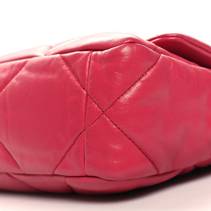 Chanel Lambskin Quilted Medium Chanel 19 Flap Dark Pink 10 of 10