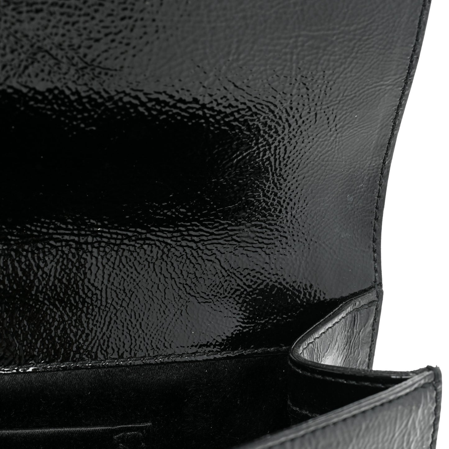 Textured Patent Monogram Large Belle De Jour Clutch Black