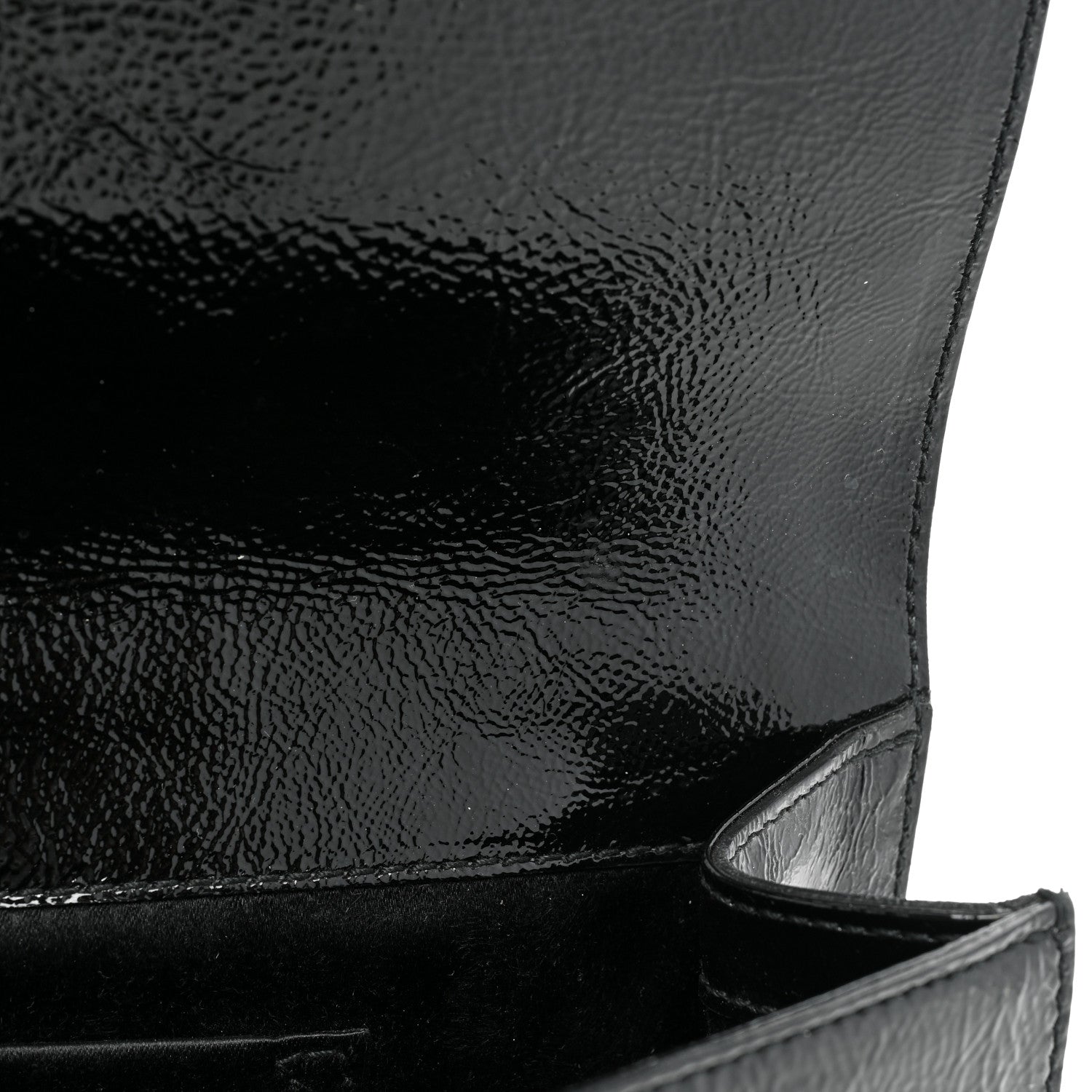 Saint Laurent Textured Patent Monogram Large Belle De Jour Clutch Black 9 of 9