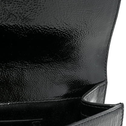 Saint Laurent Textured Patent Monogram Large Belle De Jour Clutch Black 9 of 9