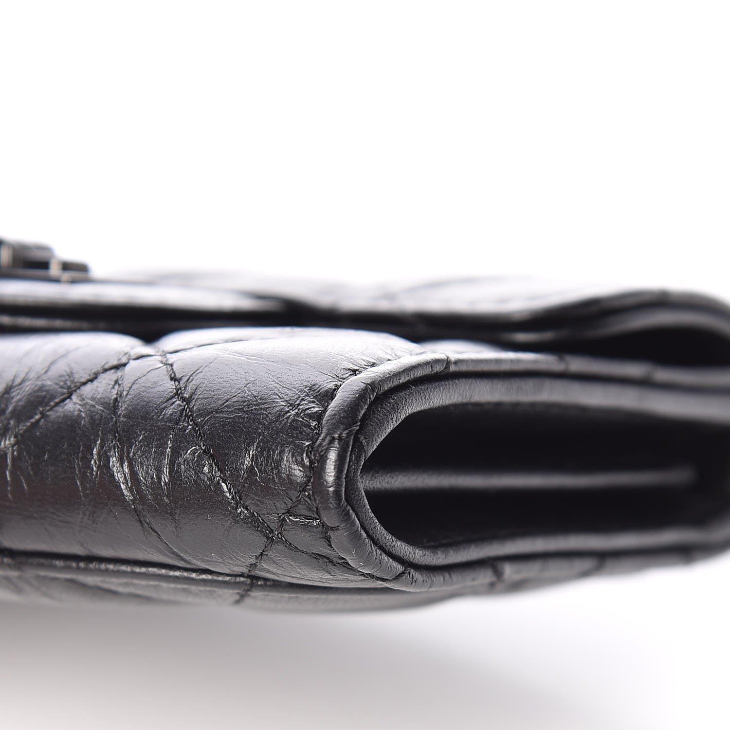 Chanel Aged Calfskin Quilted Reissue Flap Card Holder Wallet So Black 11 of 11