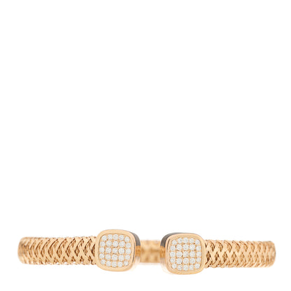 Roberto Coin 18K Rose Gold Diamond Primavera Flexible Cuff Bracelet 1 of 3