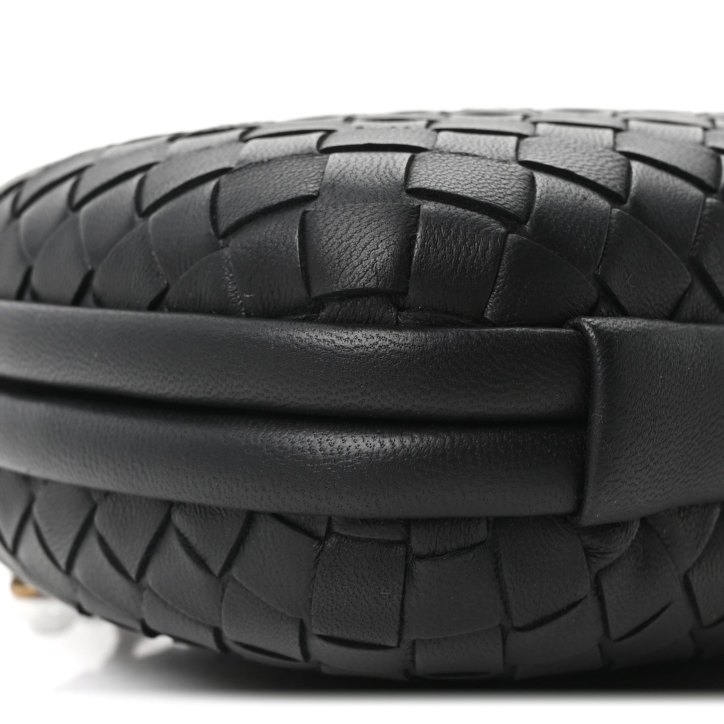 Nappa Intrecciato Chain Knot Clutch Black