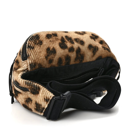 Saint Laurent Corduroy Leopard Print Belt Bag Beige Black 3 of 8