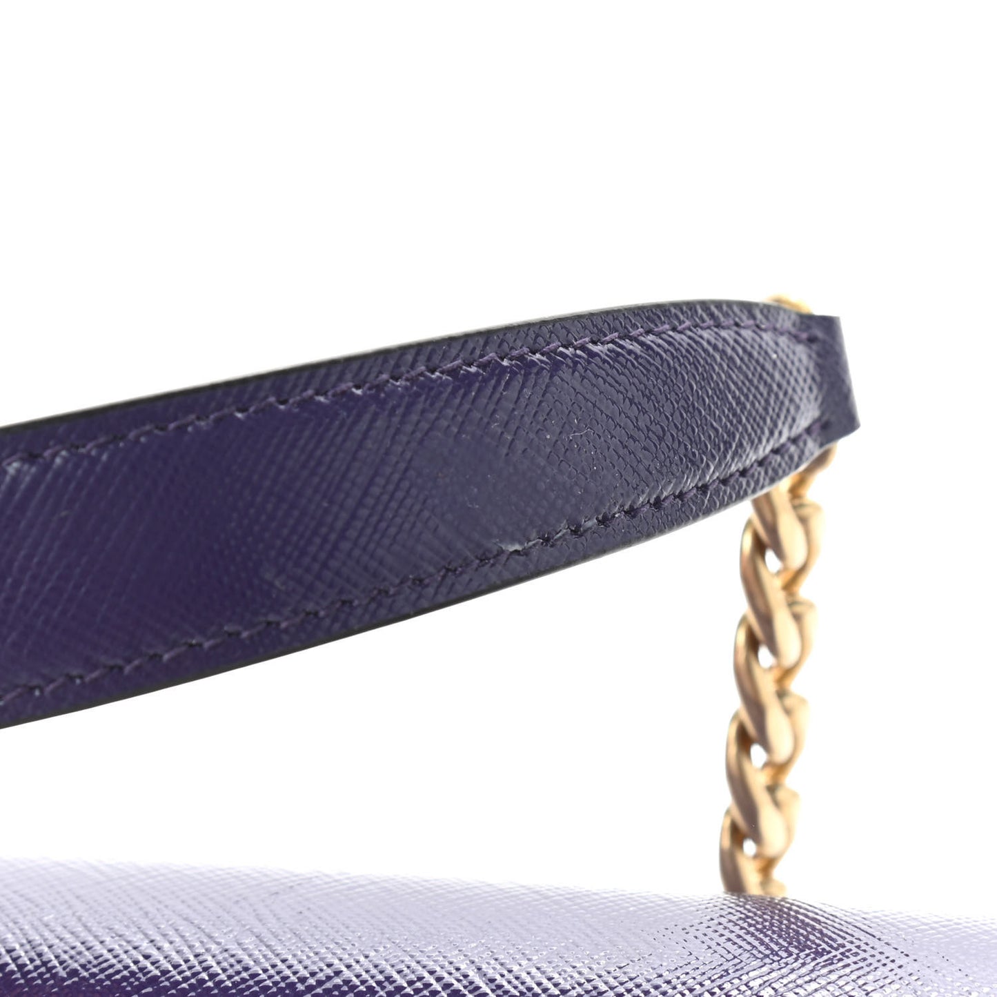 Saffiano Soft Calfskin Chain Crossbody Bag Viola