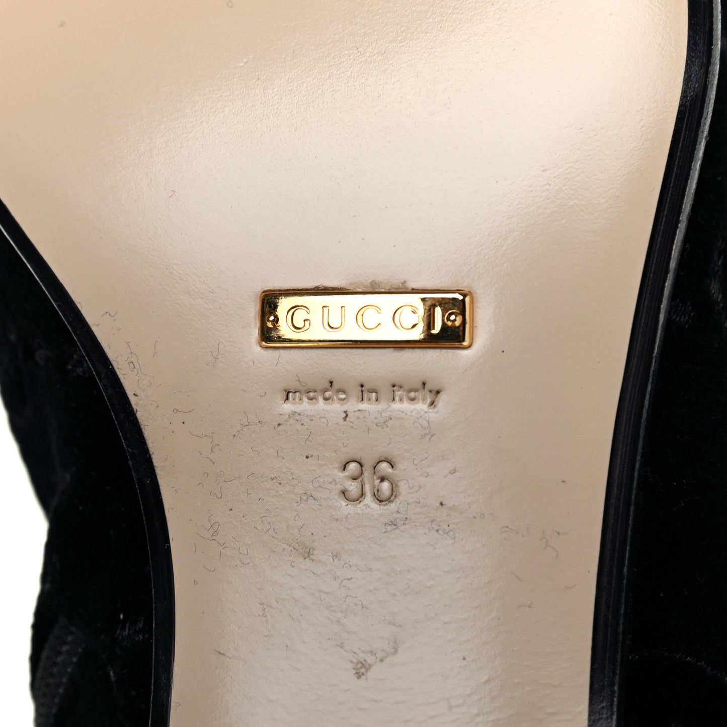 Velvet GG Monogram Crystal Horsebit Ankle Boots 36 Black